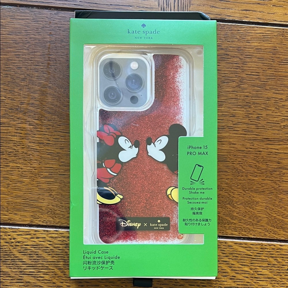 Kate Spade Red Glitter Disney iPhone 15 Pro Max Case